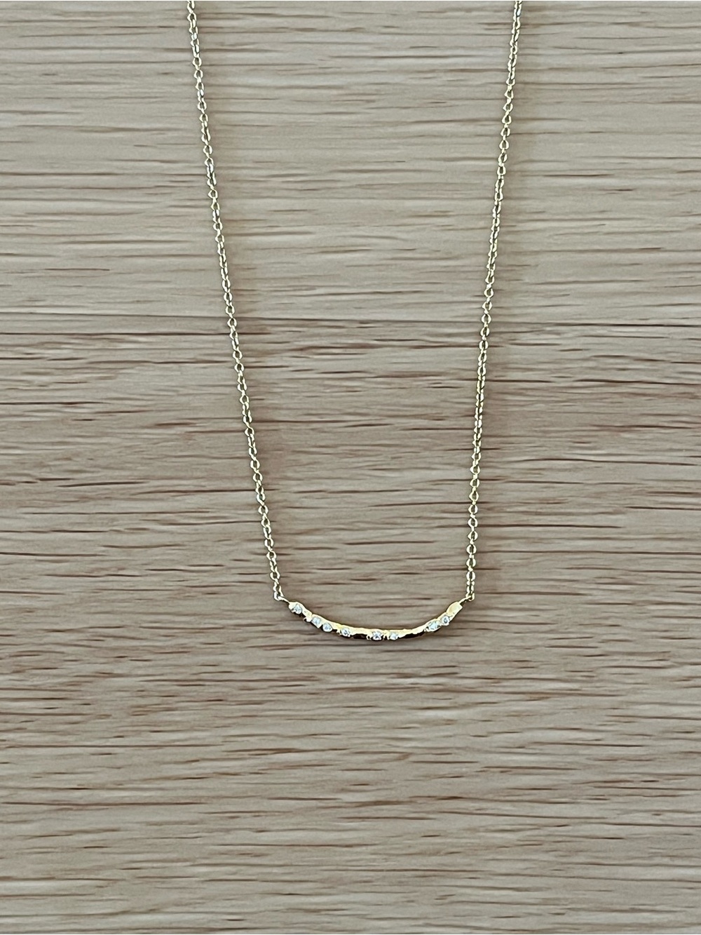Gorjana Gold Bar Necklace with Small Diamond Accents - 18k Gold Plated